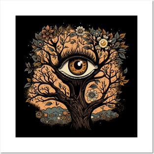 Psychedelic Cottagecore Tree Surreal Trippy Nature Posters and Art